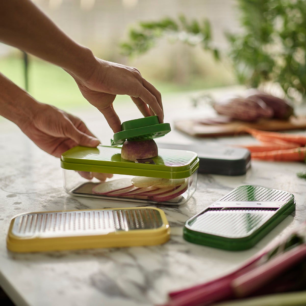 Joseph Joseph 4-Piece Multi-Prep Compact Grater & Slicer | The
